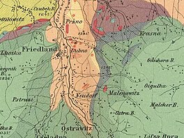 Vez z Hoheneggerovy mapy - st Beskyd s Lysou horou
