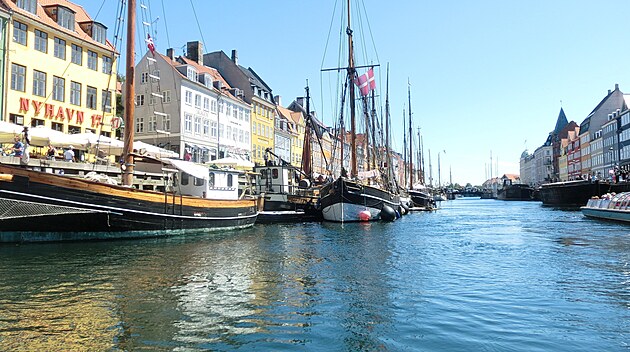 V Kodani, centrální pístav, historické lod