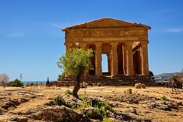 Agrigento - chrám Svornosti. Sicílie, b�ezen 2023