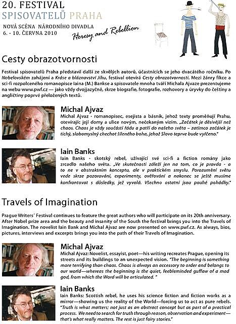 Festival spisovatel Praha Michal Ajvaz Iain Banks
