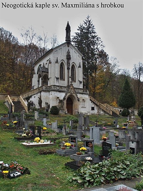 Novogotická kaple sv. Maxmiliána s hrobkou, ve Sv. Janu pod Skalou