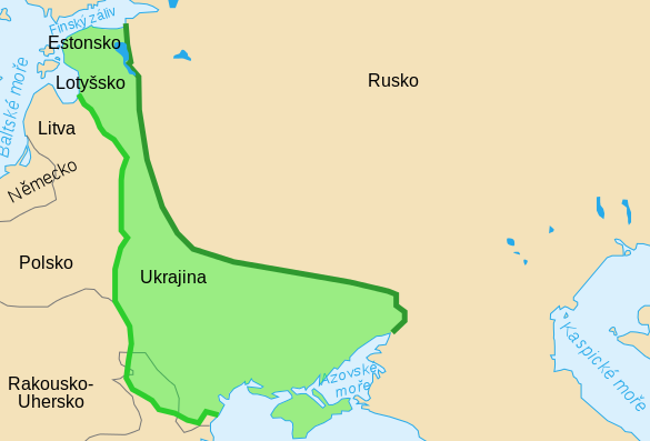 Hranice mezi bolevickým Ruskem a Ústedními mocnostmi po podepsání pímí