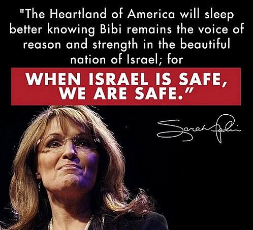 Vyjádení Sarah Palinové na adresu Benjamina Netanjahua