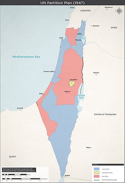 Mapa dvou stát dle OSN 1947
