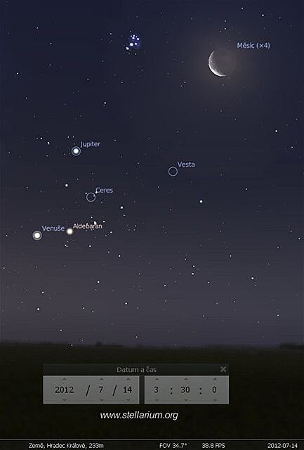 Msíc a planety 14. 7. 2012 ráno