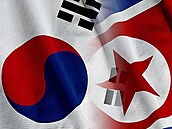north south korea flag