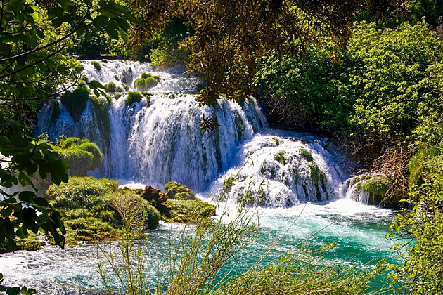 Vodopády na ece Krka, duben 2024