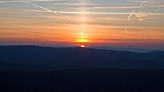 Východ slunce nad Babím lomem. Únor 2024