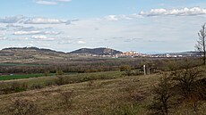 Pohled z Dunajovických kopc� na Pálavu a Mikulov, Vellikonoce 2024