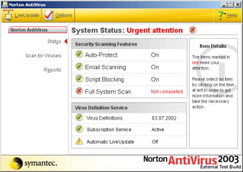 Beta verze Norton Antivirus 2003