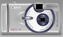 Přední snímek digitálního fotoaparátu Canon PowerShot A100