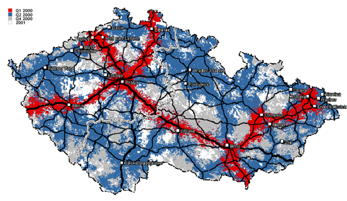 Pokryt eskho Mobilu - mapa z 8.1.2000