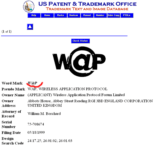 W@P je opravdu registrovna na WAPforum