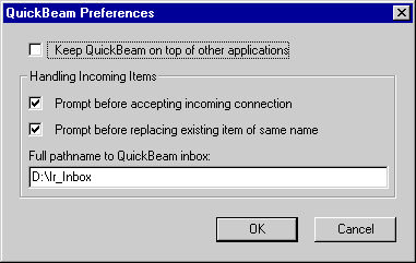 Nastaven programu QuickBeam
