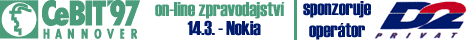 CeBIT 14.3.1997 - stnek Nokia, sponzoruje D-2 Privat