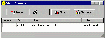 Takto vypad zkladn prosted SMS Planovae.