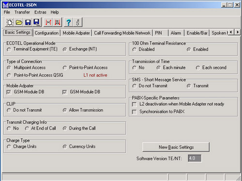 GSM brna Ecotel ISDN Twin db-konfigurace