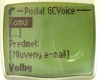 GCVoice odeslat e-mail