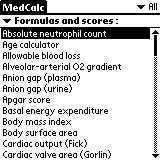 Nhled aplikace MedCalc 5.0