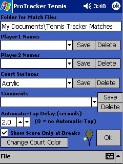 ProTracker Tennis 3.3, evidence a statistika tenisových zápasů pro Pocket  PC a Windows - iDNES.cz