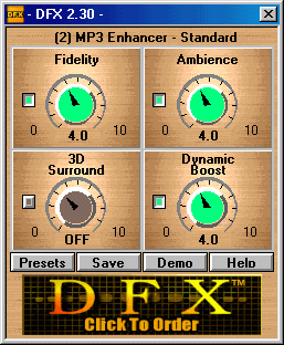 DFX 2.3 Winamp Plug-in