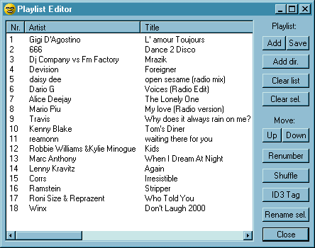 Playlist Editor