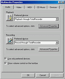 Nastaven� Total Recorderu v syst�mu