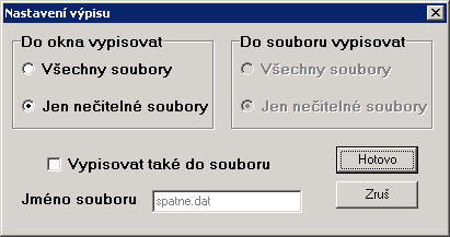 Testova CD - nastaven programu