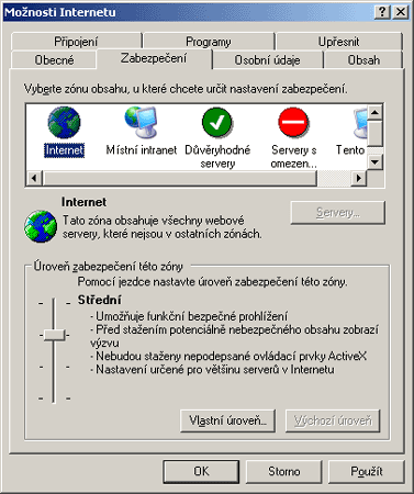 Internet Explorer - nepodceujte bezpenost na internetu