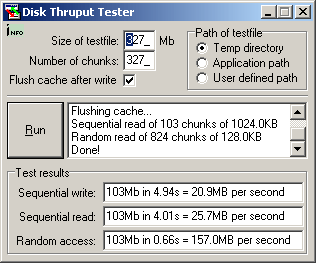 Disk Throughput Tester