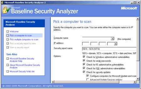 Microsoft Baseline Security Analyzer 2.0