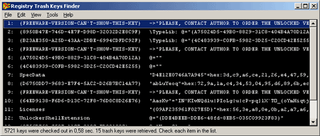 Registry Trash Keys Finder