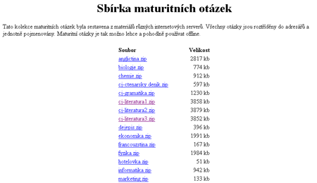 Sbrka maturitnch otzek 