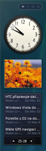 Miniaplikace ve Windows Vista