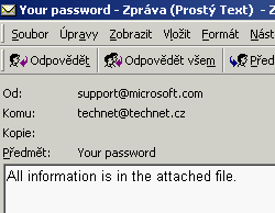 Nov vir Win32/Palyh.A se vydv za e-mail z Microsoftu