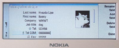 Nokia 9210-kontakty