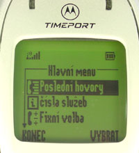 Motorola T280 menu