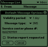 Okno Message Options