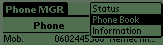 Ikona typ informac, programu HandPhone Manager