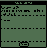 Zobrazen poloky Memo k Faxu