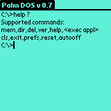 Seznam parametr pkazu HELP v PalmDOSu