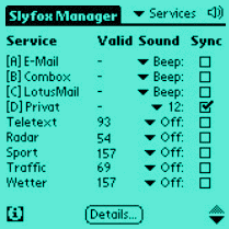 Slyfox Manager, nastaven slueb