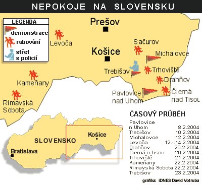 Mapa nepokoj na Slovensku