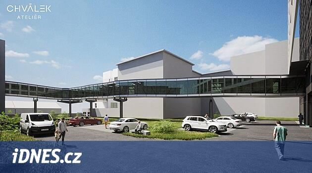 Pardubice hastanesinin koridoru gelecek yıla kadar hazır olmayacak, üç pavyonu birbirine bağlayacak