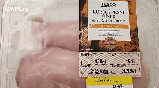 Potravinářská inspekce našla v Tesku kuřecí prsní řízky s bakteriemi salmonely