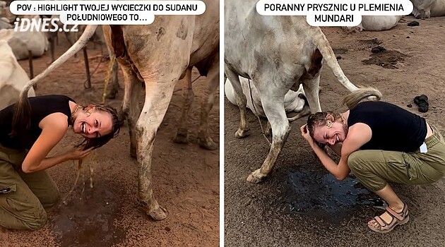 Cestovatelka si umyla vlasy v proudu kravské moči. Zářila u toho štěstím