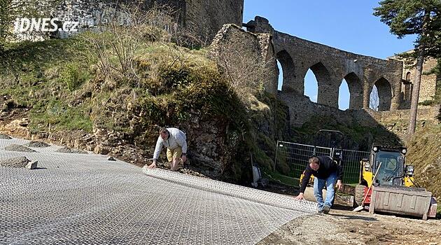 Velhartice, anıtta ilk kez kale yolunda geogrid kullandı