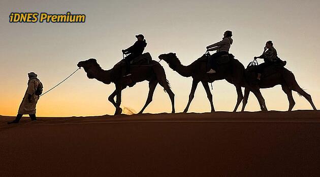 Držte se, vystřelí vás dopředu. Za hrbem velblouda na úchvatné saharské výhledy