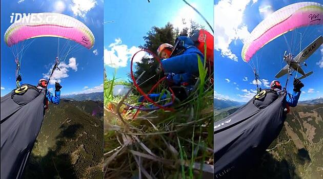 Hrůzná nehoda nad Alpami. Letadlo si nevšimlo paraglidu a smetlo ho