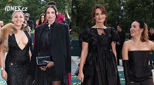 Hluboký dekolt, ruce na prsou i děsivé líčení. Premiéra Zrádců byla ve stylu smutečních hostů